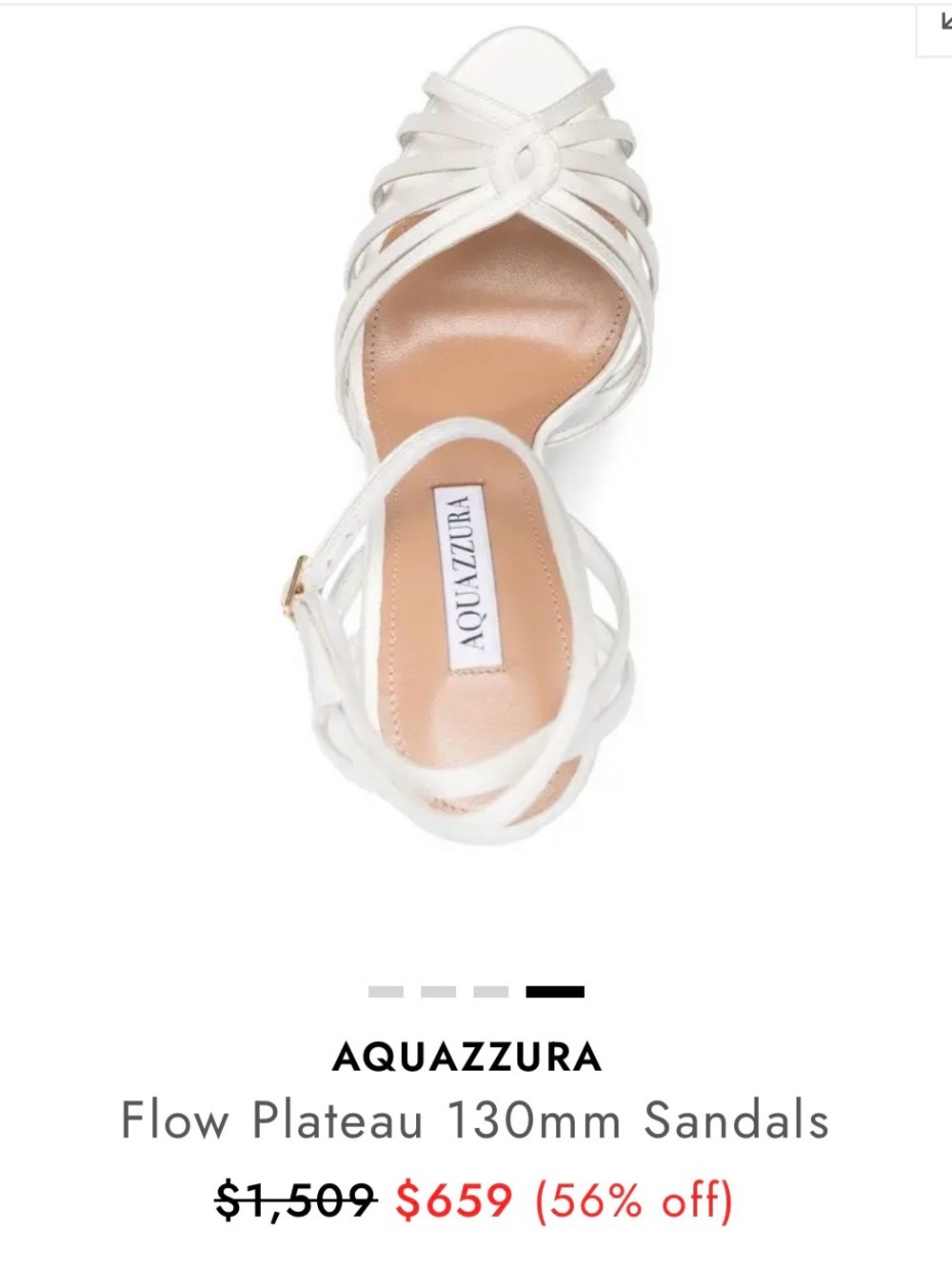 Aquazzura White Strappy Platform Ankle-Strap Sandals - Picture 4 of 7